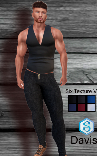 Brutal Way V Sleeveless Six Textures Zip Jeans Dark - Davis ADD