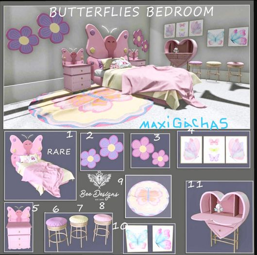 05 Bee Designs Butterflies Bedroom