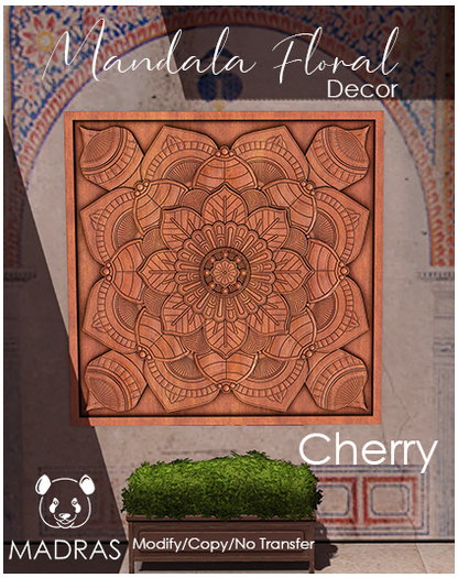 MADRAS Mandala Floral Cherry Wood (ADD)