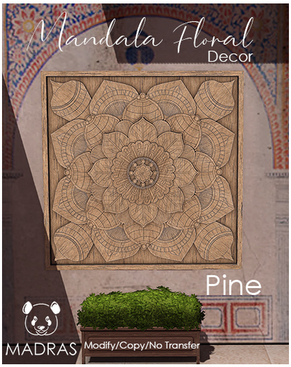 MADRAS Mandala Floral Pine Wood (ADD)