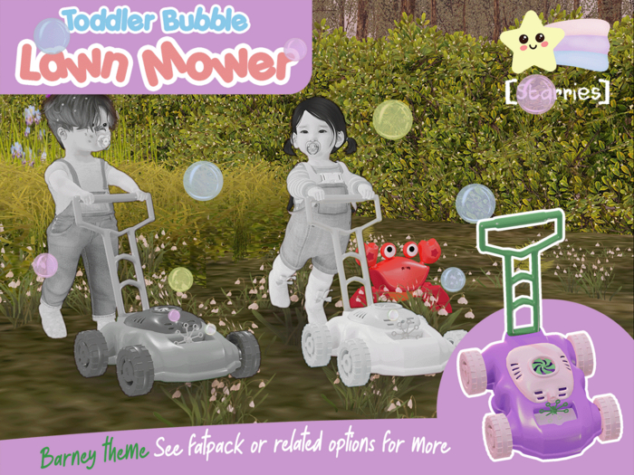[Starries] Wearable Toddler Bubble Lawn Mower - Barney Theme