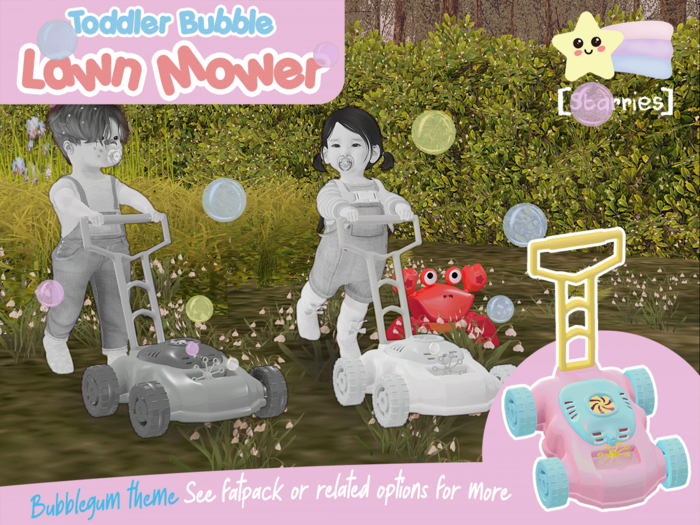 [Starries] Wearable Toddler Bubble Lawn Mower - Bubblegum Theme