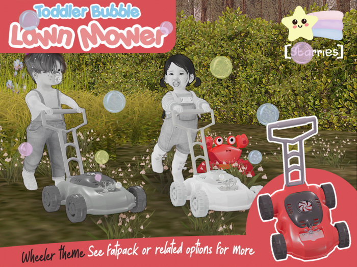 [Starries] Wearable Toddler Bubble Lawn Mower - Wheeler Theme