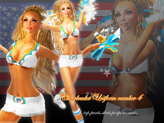 Maya Angels -Cheerleader uniform number 4 MIAMI CHEERLEADER UNIFORM