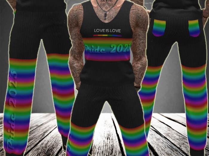 CHAOTIC ARMY - Pride 2023 Rainbow Tank Top & Baggy Pants Joggers for Belleza Jake 