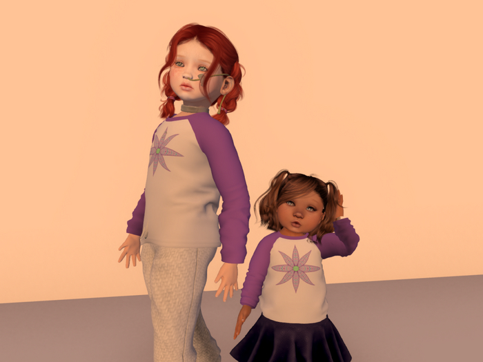 *SS* Purple Flower Raglan BEBE TODDLER no chonk