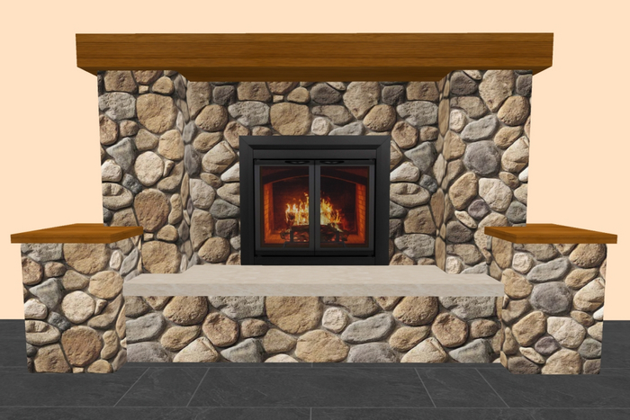 Fireplace brick wood burner 4A