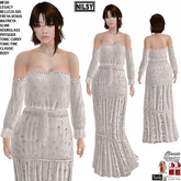 BRODERIE ANGLAISE GOWN,CL&MESH BODY