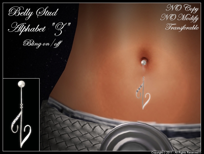 .:: S.J. ::. Belly Piercing Alphabet "Z"  Platinum