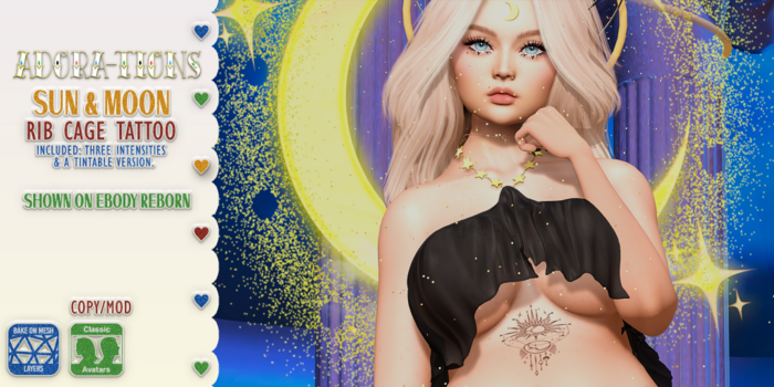 Adora-tions - Sun & Moon Rib Cage Tattoo