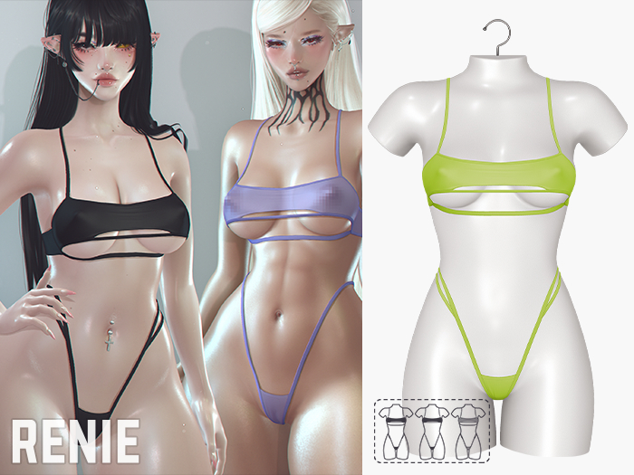RENIE : BEA TOP & PANTIES - LIME