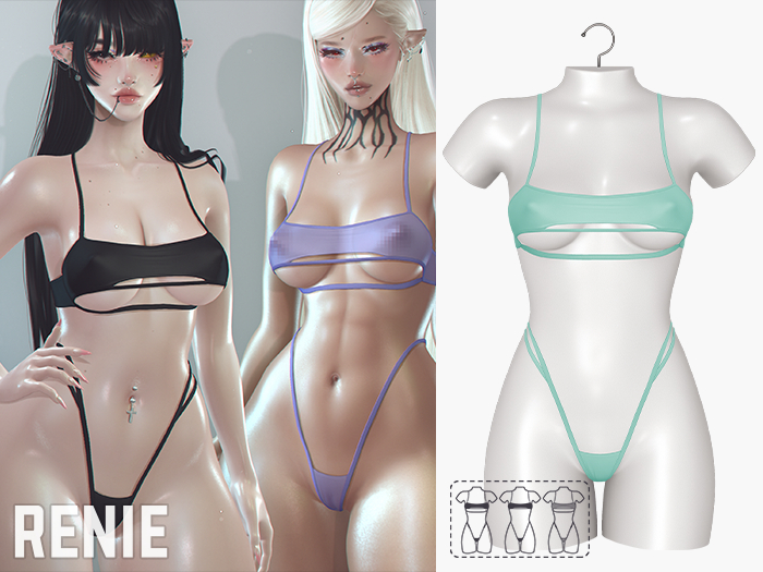 RENIE : BEA TOP & PANTIES - SEAFOAM