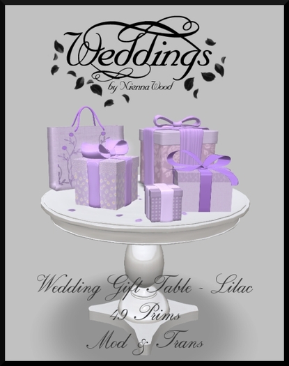 Wedding Gift table - Lilac