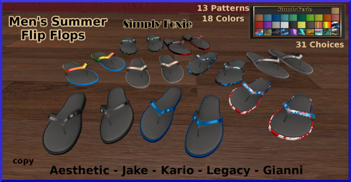 Men's Summer Flip Flops With Hud (Boxed)