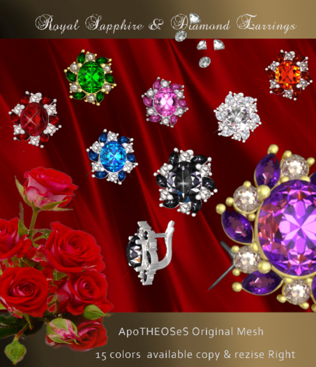 DEMO ROYAL SAPPHIRE & DIAMOND EARRINGS