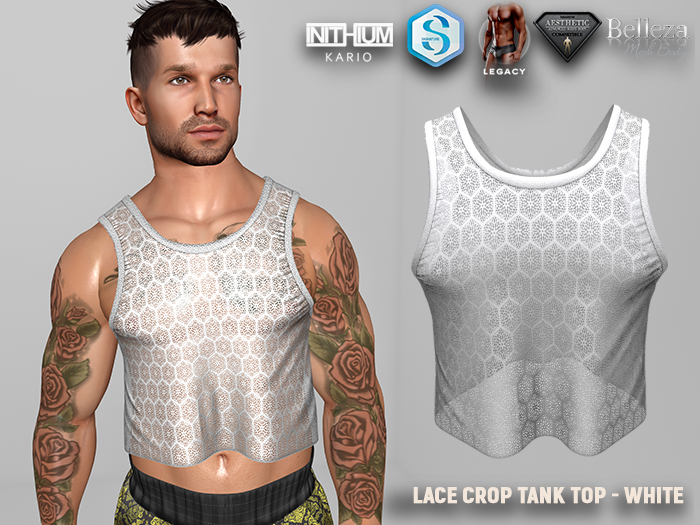 [SEVENELEVEN] Lace Crop Tank Top - White