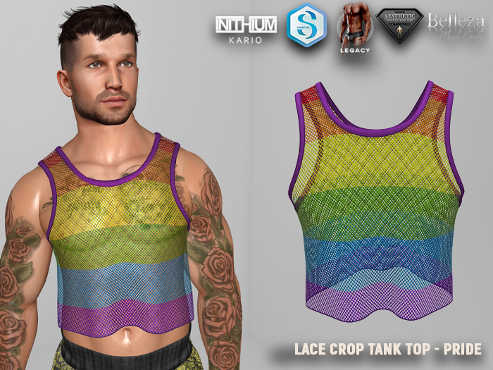 [SEVENELEVEN] Lace Crop Tank Top - Pride