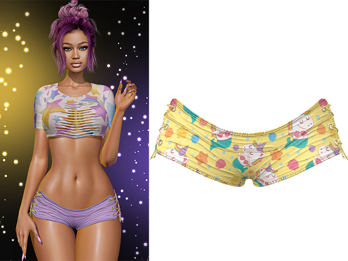 Adria Laced Up Shorts [Unicorn Mermaid] - Maitreya Lara • Legacy • Reborn Clothing