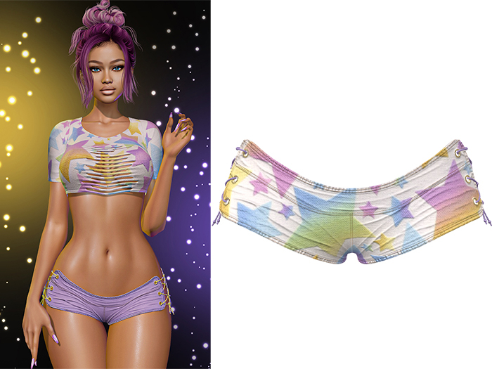 Adria Laced Up Shorts [Unicorn Star] - Maitreya Lara • Legacy • Reborn Clothing