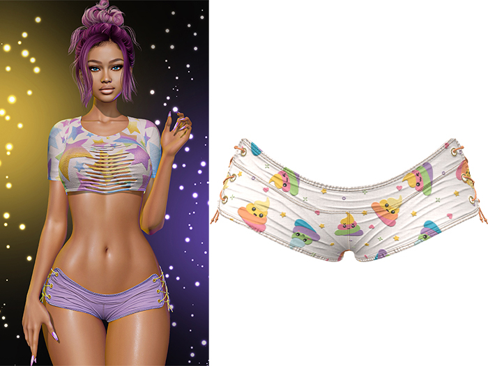 Adria Laced Up Shorts [Unicorn Poop] - Maitreya Lara • Legacy • Reborn Clothing