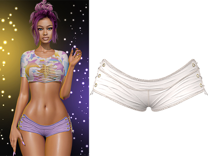 Adria Laced Up Shorts [Unicorn Face] - Maitreya Lara • Legacy • Reborn Clothing