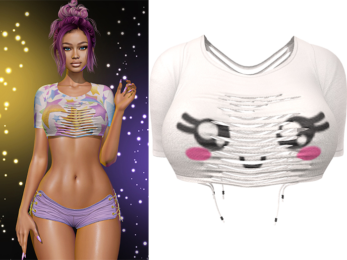 Cris Ripped Top [Unicorn Face] - Maitreya Lara + Petite  • Legacy • Reborn Clothing