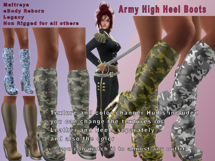 Army High Heel Boots