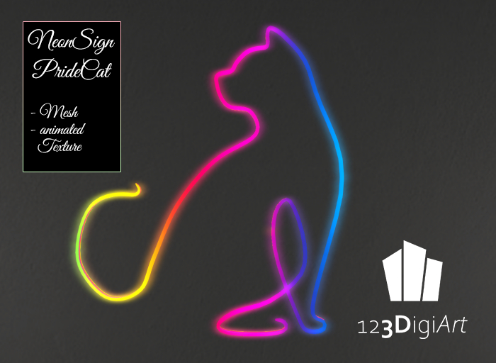 AZ Neon Pride Cat Sign (transfer)