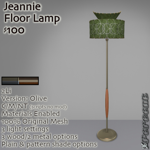 % Jeannie Floor Lamp (olive) *MESH*