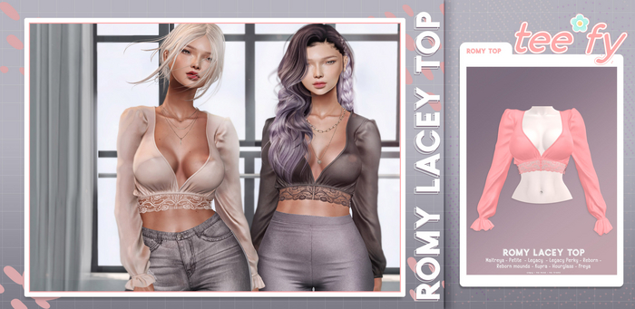 Tee*fy Romy Lacey Top - Pink