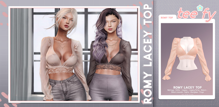 Tee*fy Romy Lacey Top - Bone