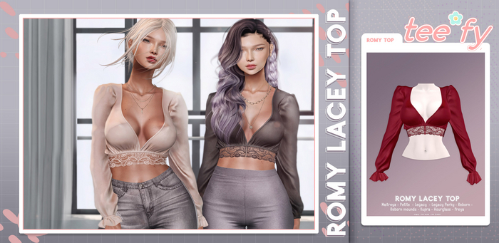 Tee*fy Romy Lacey Top - Wine