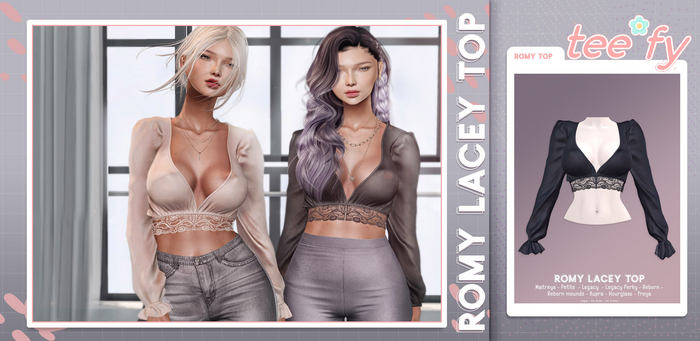 Tee*fy Romy Lacey Top - Navy