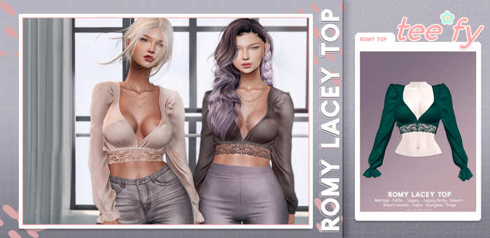 Tee*fy Romy Lacey Top - Peacock