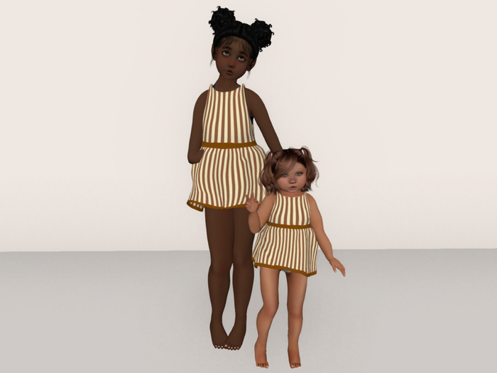 *SS* Brown Stripe Dress TWEENEEDOO