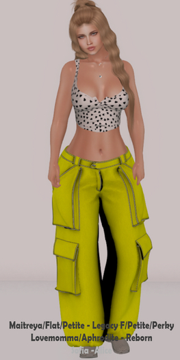 !!! Revna !!! 360F Yellow /W stiches Cargo Pants