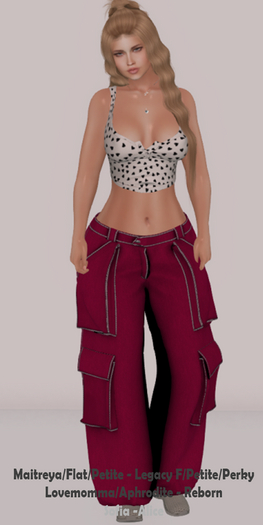 !!! Revna !!! 360F Pink Denim /W stiches Cargo Pants