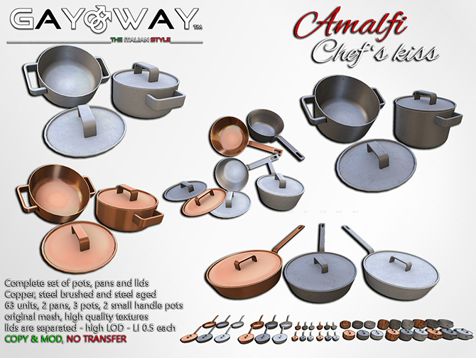 AMALFI - CHEF'S KISS - POTS & PANS FULL SET (ADD ME)