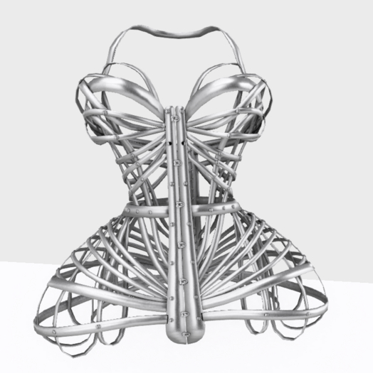 [BB] Winter Miracles Caged Corset Hourglass Silver RARE