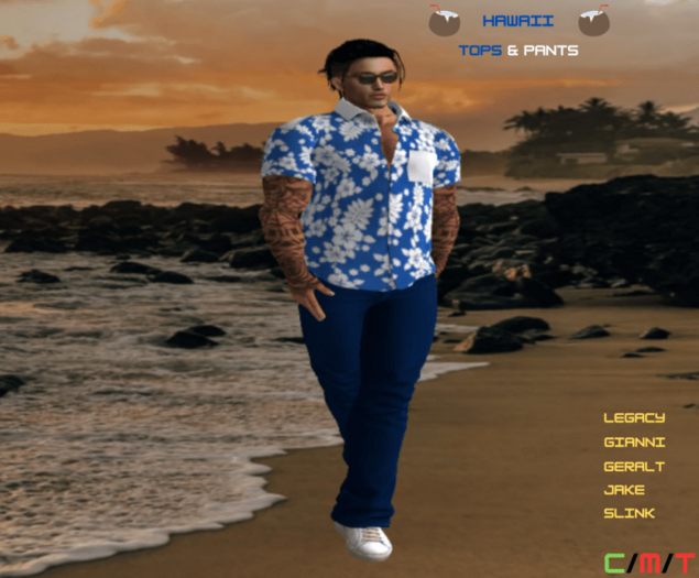 WTFW ~ MENS HAWAIIAN SHIRT AND BLUE JEANS