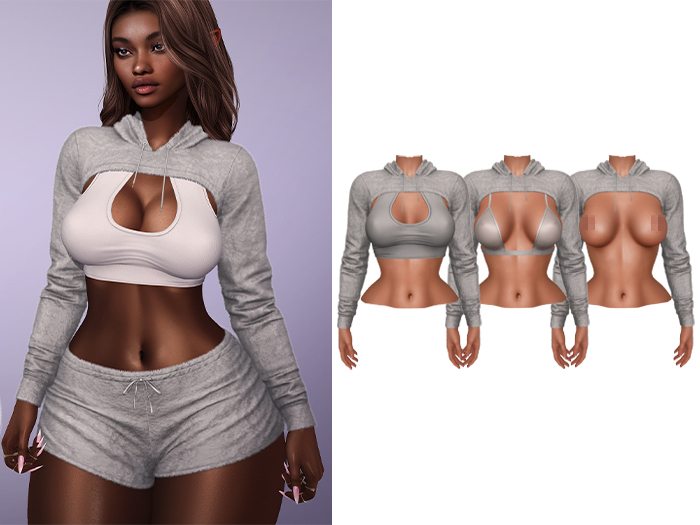 Mossu - Ruth Hoodie - Light Gray