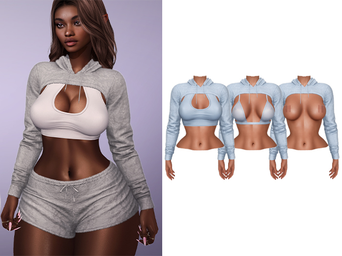 Mossu - Ruth Hoodie - Light Blue