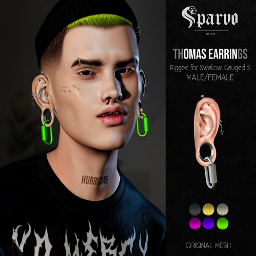 [SPARVO] Thomas Earrings Swallow Gauged S Female