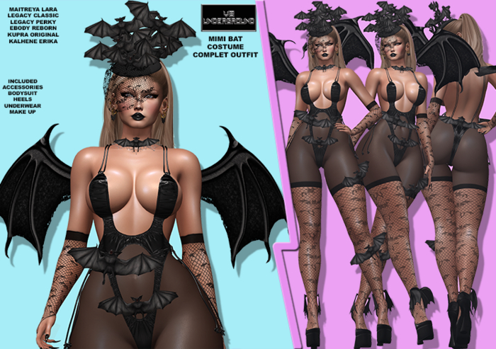 **DEMO**MIMI BAT COSTUME COMPLET OUTFIT**