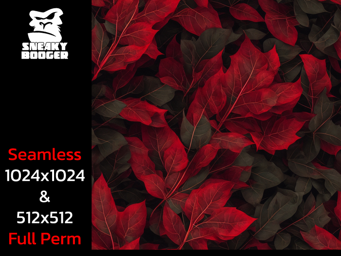 Texture - Red & Black Leafy 004