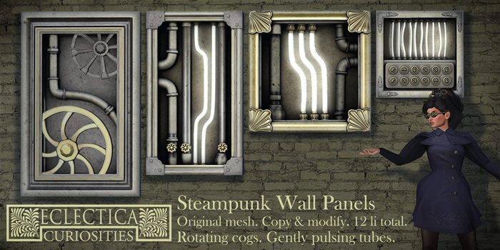 Eclectica- Steampunk Wall Panels-pale