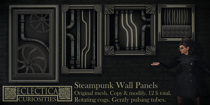 Eclectica- Steampunk Wall Panels-dark