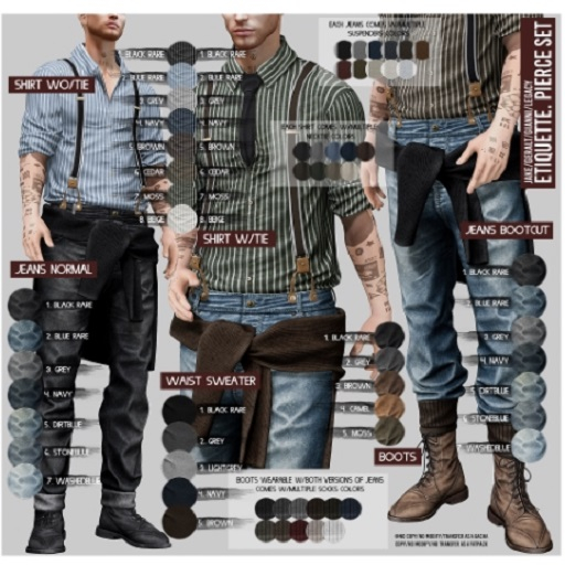 .etiquette. Pierce Jeans Normal Black RARE Geralt