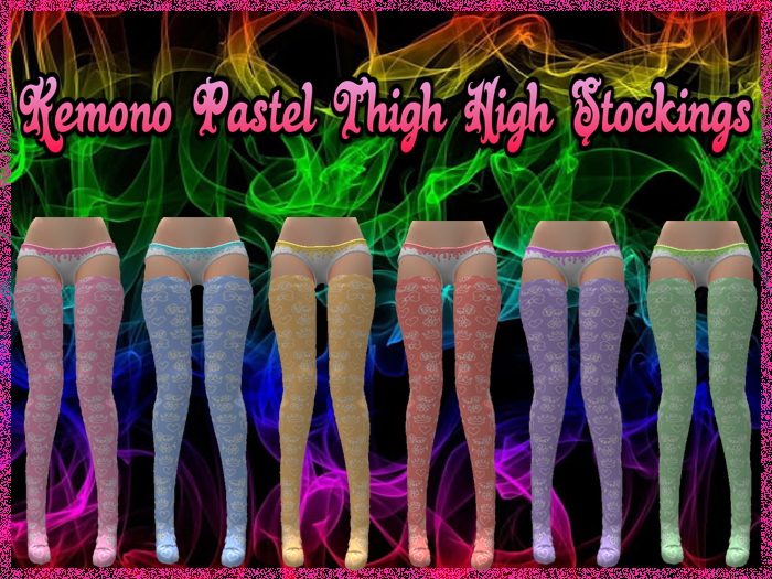--{Mefy's}-- Kemono Pastel Thigh High Stockings