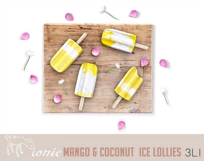 ionic : Mango & coconut  ice lollies